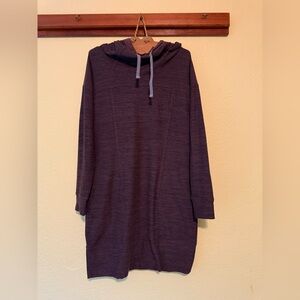 Toad&Co purple hooded dress size small